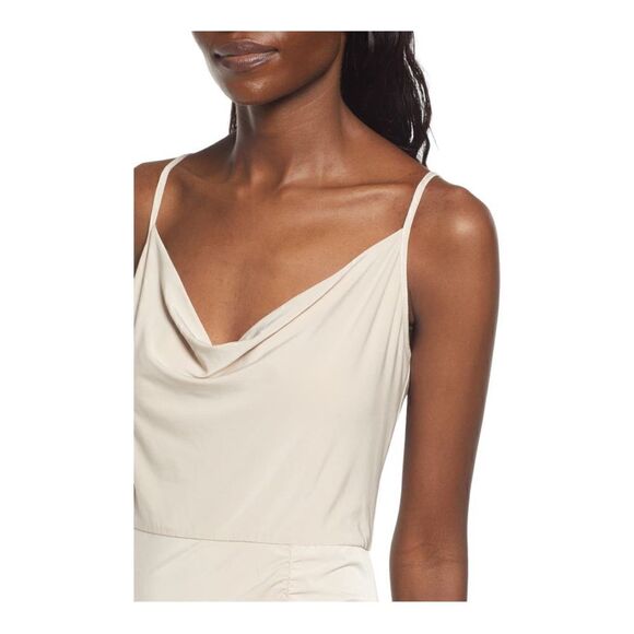 NEW WAYF The Layla Ruched Cowl Neck Gown  Dress Women Medium - Picture 4 of 15